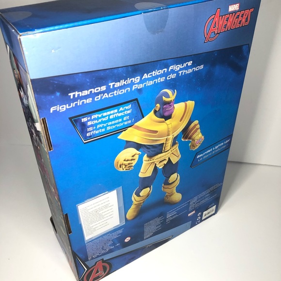 Marvel Thanos Action Figure Parlante, 15 Frasi, Guanto Con Luci, Batterie Incluse